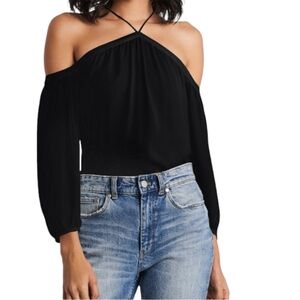 1. State Off Shoulder Blouse Sheer Black S